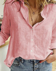Oversized Blouse with Button Closure