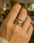 Vintage Gold Inlaid Zirconia Ring