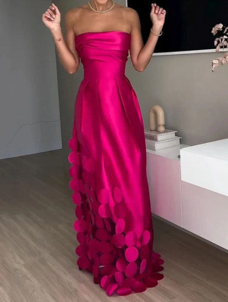 Formal Sheath Dress With Flared Hem