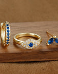 Sparkling Eye Earrings Trio with Zircon Shine
