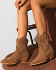 Western-Inspired Ankle Boots with Stacked Heel