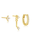 Trendy 3-Piece Stud and Drop Earrings Set