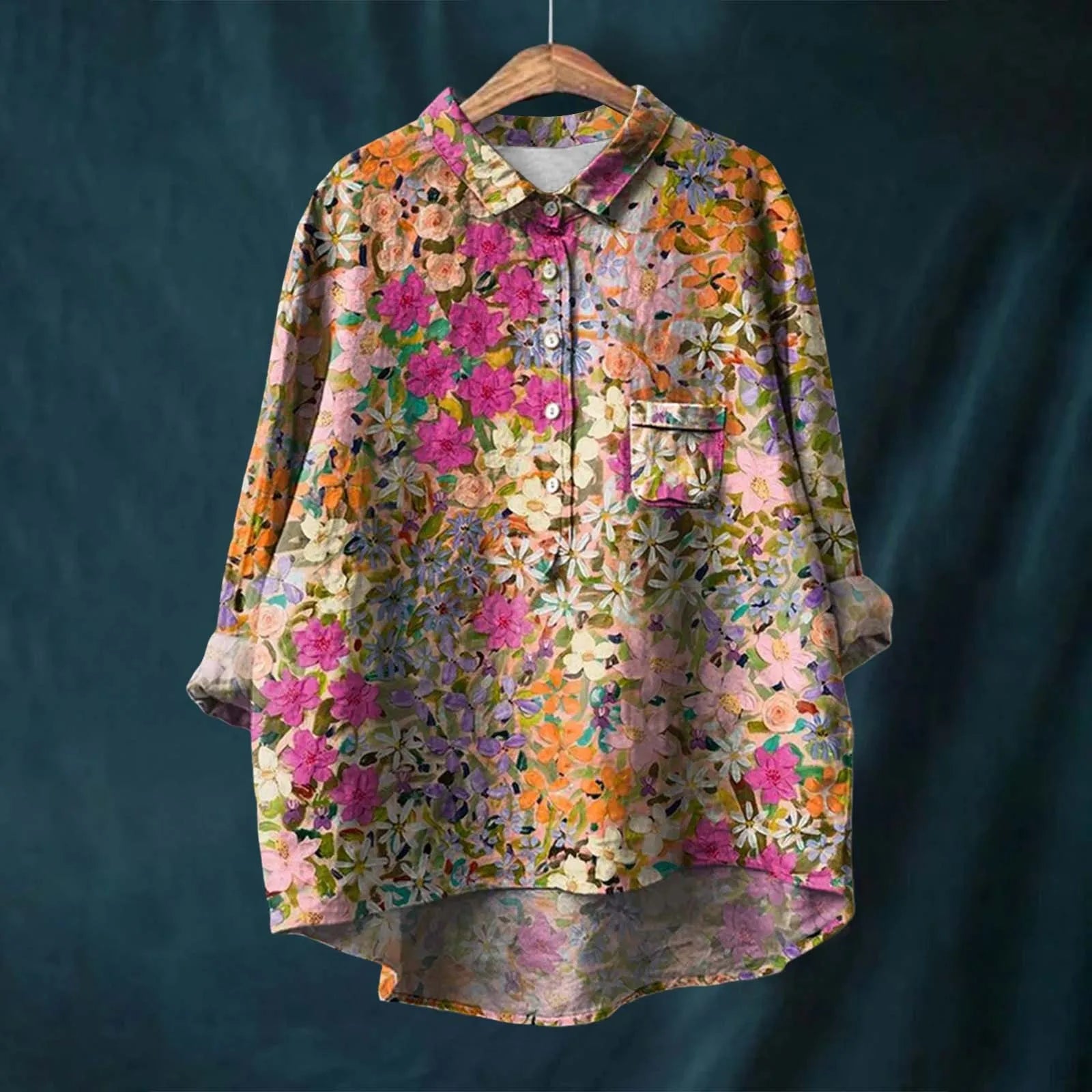 Elegant Long Sleeve Floral Shirt