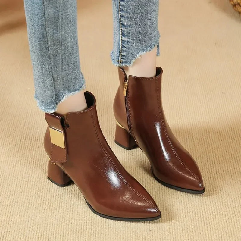 Sabrina | Golden Heeled Bootie