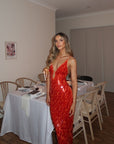 Glitter Sequins Backless Strap Dress