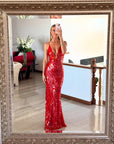 Glitter Sequins Backless Strap Dress