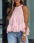 Flowy Blouse with Textured Ruffles