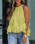 Flowy Blouse with Textured Ruffles