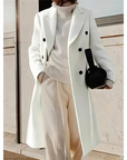 Women's Double-Breasted Long Trench Coat