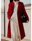 Women's Double-Breasted Long Trench Coat