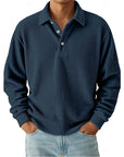 Wander Long Sleeve Polo Shirt | Soft Ribbed Fabric, Classic Collar 0
