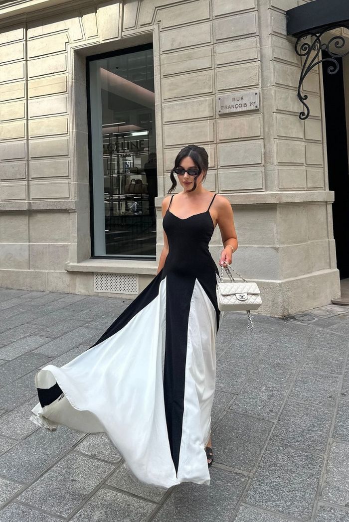 Women's Maxi Dress With Panel Design