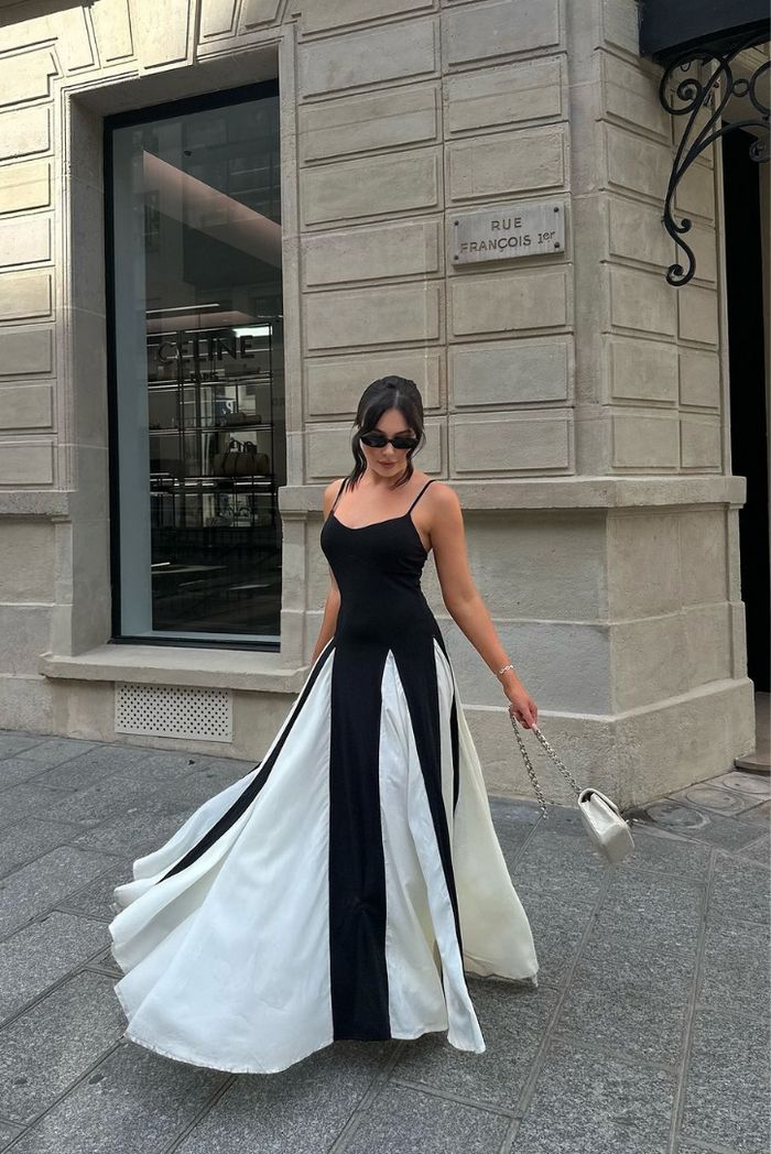 Women's Maxi Dress With Panel Design