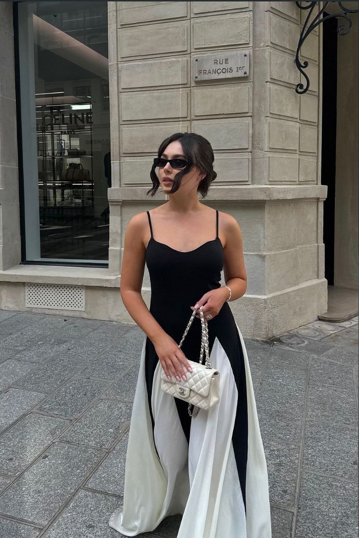 Women's Maxi Dress With Panel Design