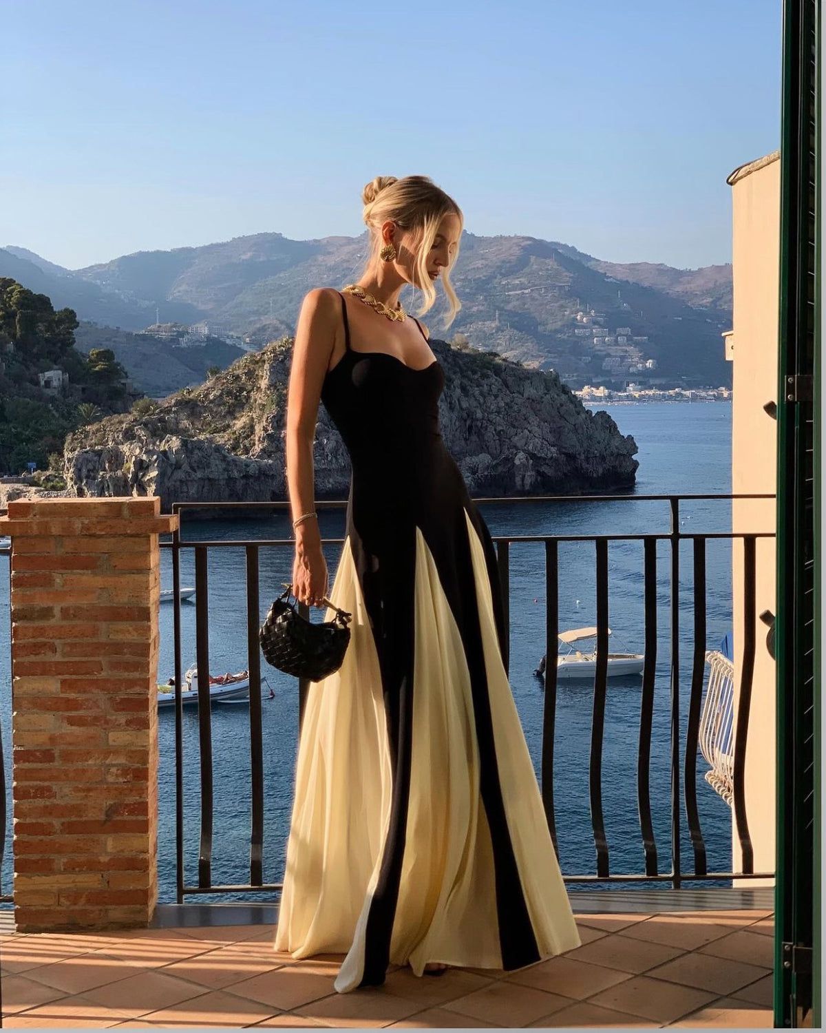Women's Maxi Dress With Panel Design