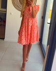 Plunge Neck Boho Dress