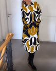 Printed Round Neck Dress