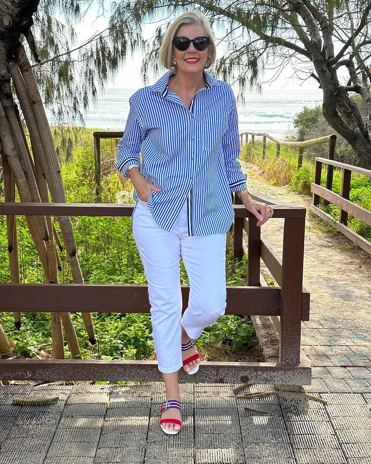 Classic Striped Shirt for Women – Timeless & Chic
