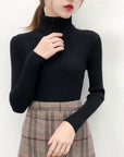 High-Neck Knit Sweater Base Layer