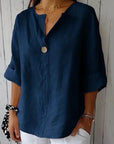 Modern Fit Casual V Neck Blouse