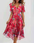 Relaxed Fit Boho Floral Midi Dress