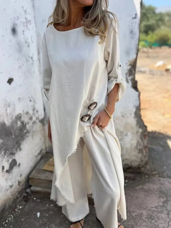 Chic V-Neck Flowy Midi Dress
