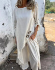 Chic V-Neck Flowy Midi Dress