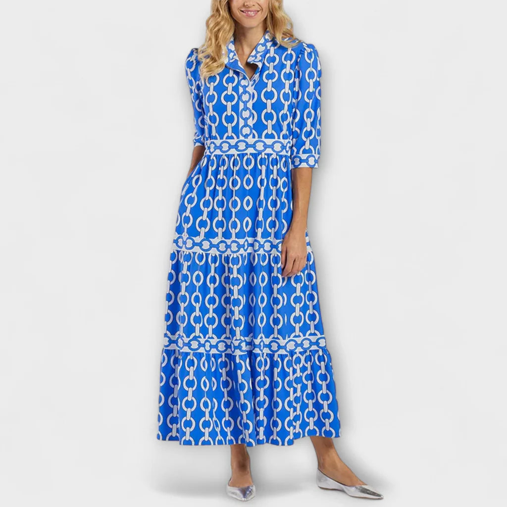Midi Dress with Chain Pattern