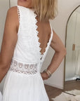 Casual Tank Dress with Elegant Lace V-Cut