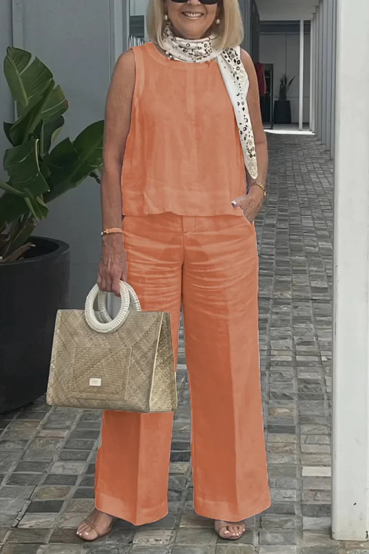 Elegant Sleeveless Two-Piece Set