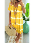 Tie-Dye Short-Sleeved Dress
