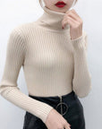 High-Neck Knit Sweater Base Layer