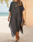 Asymmetrical Lace-Paneled Dress