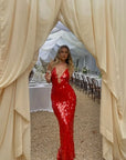 Glitter Sequins Backless Strap Dress