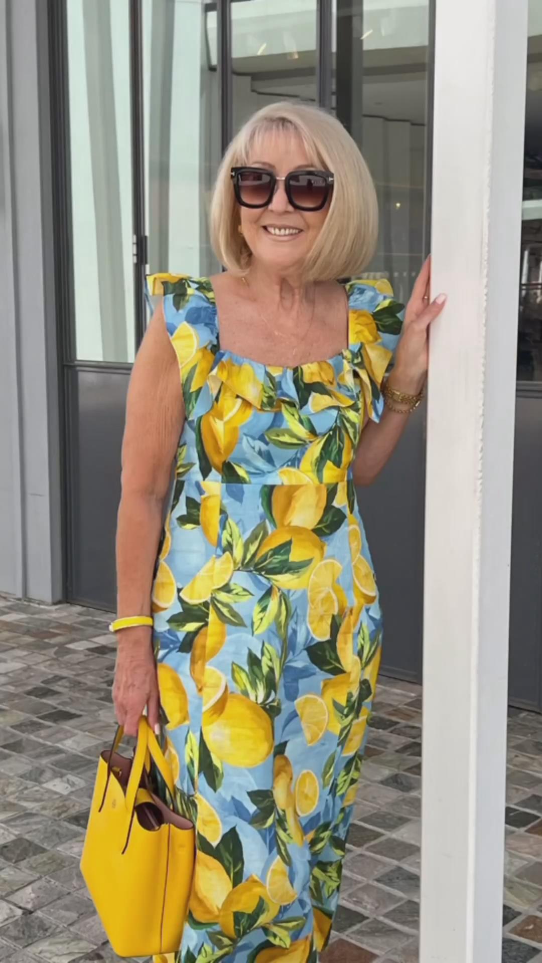 Lemon Print Tunic Dress with Relaxed Fit