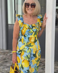 Lemon Print Tunic Dress with Relaxed Fit