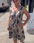 V-Neck Sleeveless Printed Dress