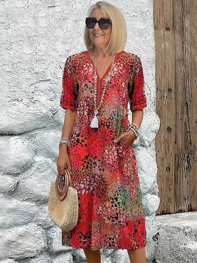 Trendy Summer Dress with Delicate Leopard Lace