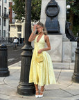 Elegant Embroidered Deep V Sleeveless Dress