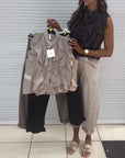 Soft Feel Ruffle Top with Elegant Drape