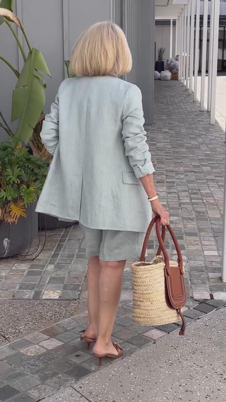 Elegant Suit Shorts Two-Piece Set