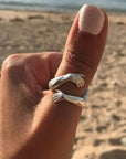 Minimalist Silver Cuddle Band Ring