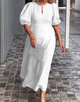 Elegant Dress with Statement Puff Sleeves