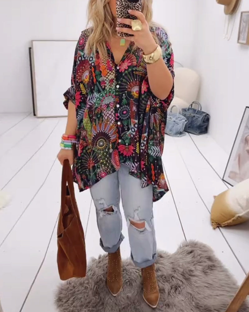 Loose Fashion Printed Top
