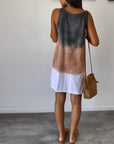 Sleeveless color block casual dress