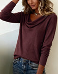 Fashionable Long-Sleeved Pile Collar Sweater