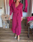 Chic Maxi Dress with Deep V Neckline