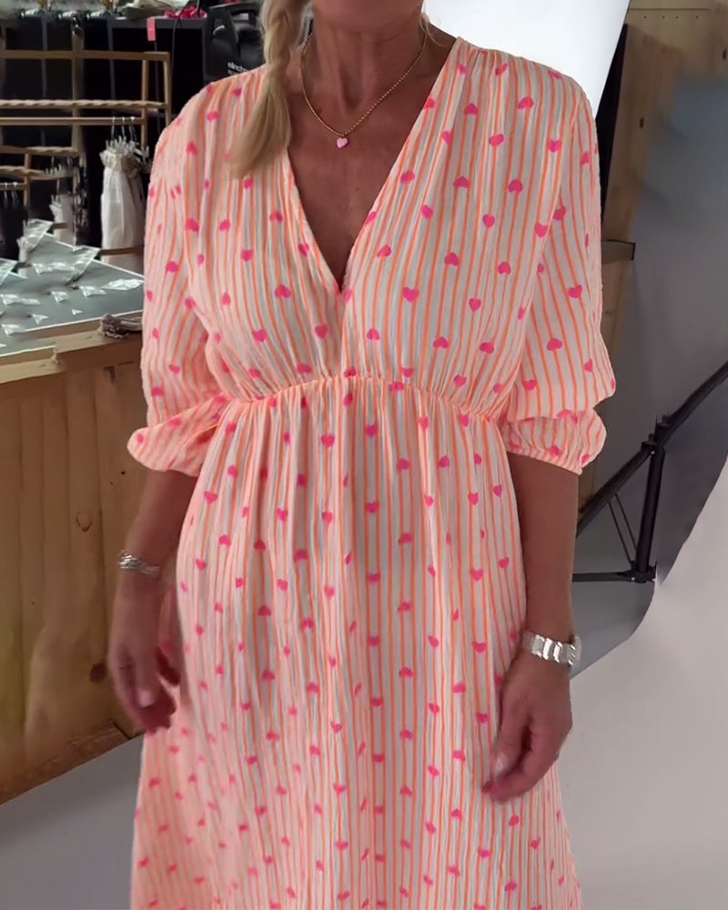 Elegant Dress with V-Neckline