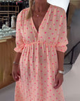 Elegant Dress with V-Neckline
