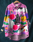 Uluru Graphic Shirt with Cat Illustration
